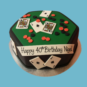 Poker Table Cake