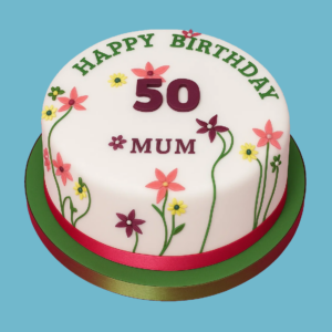 Floral Number Fifty Cake
