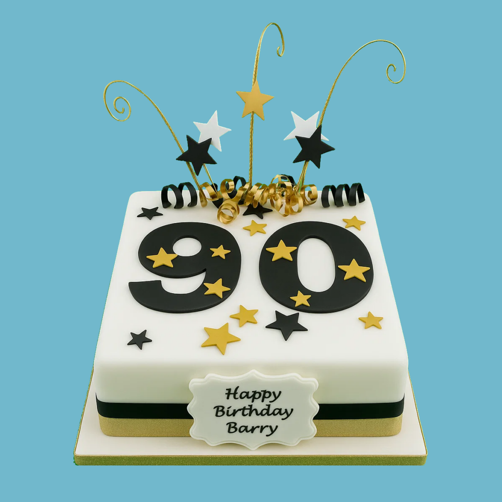 Big Number Black and Gold Cake