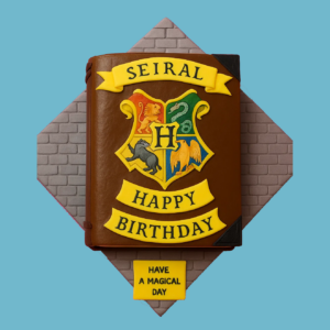 Hogwarts Crest Book Cake
