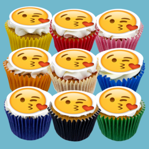 Kissing Face Emoji Cupcakes
