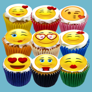 Love Heart Emoji Cupcakes