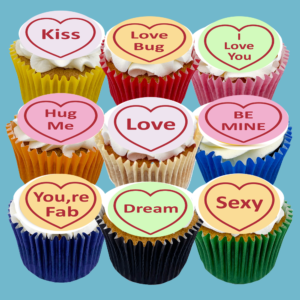 Personalised Heart Message Cupcakes